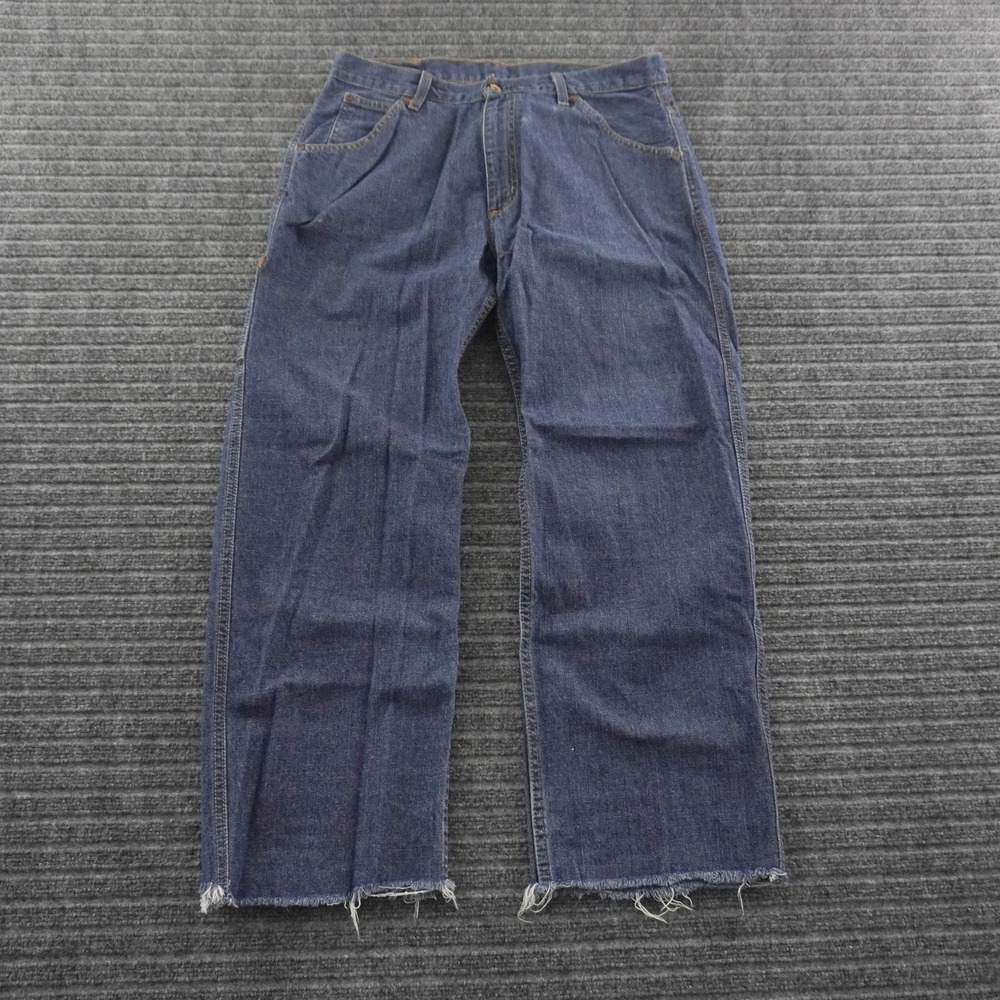 Vintage Polo Jeans Co Ralph Lauren Carpenter Pants Mens 32 Blue Raw Hem Utility
